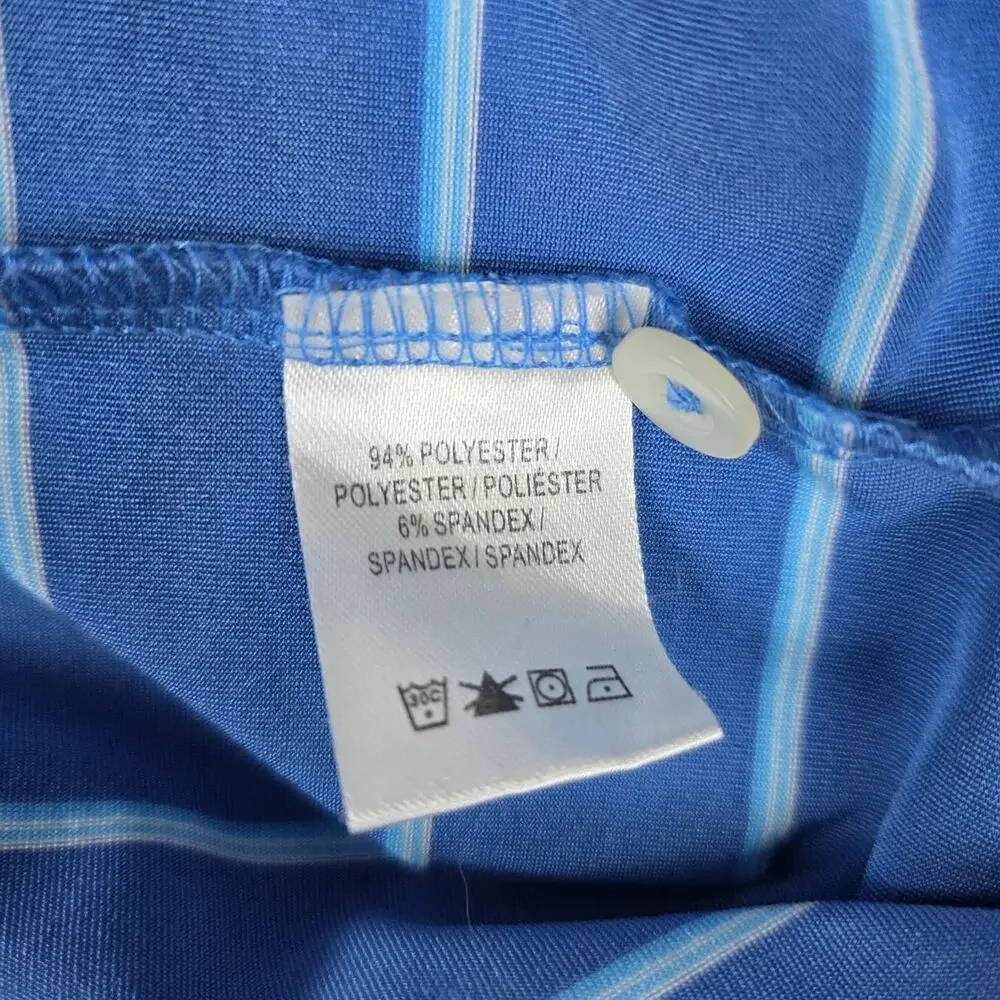 Fairway & Greene F&G Tech Large Blue Stripe Golf Polo Shirt The Ridge Logo - Picture 6 of 10